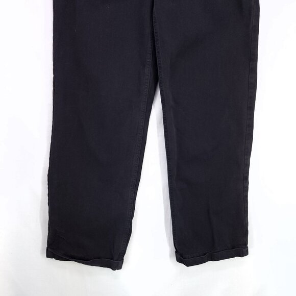 Free People Chino Pants Womens 26 Button Fly Cuff Hem Distress Black Trousers - Picture 13 of 16